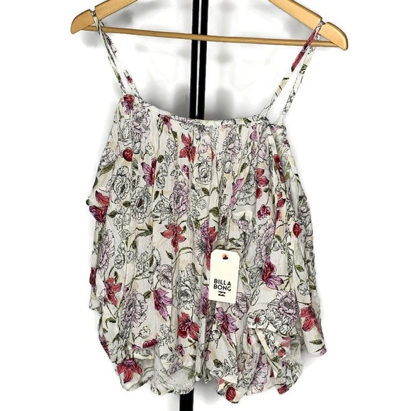 Billabong Tops - Billabong NWT Pink Floral Off The Shoulder Shirt